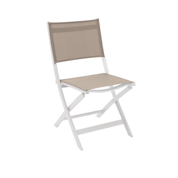 Silla plegable ROSY aluminio blanco sling khaki